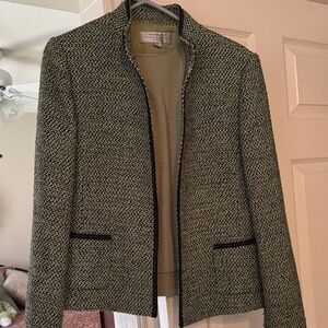 Ann Taylor Black and Cream Textured Blazer set